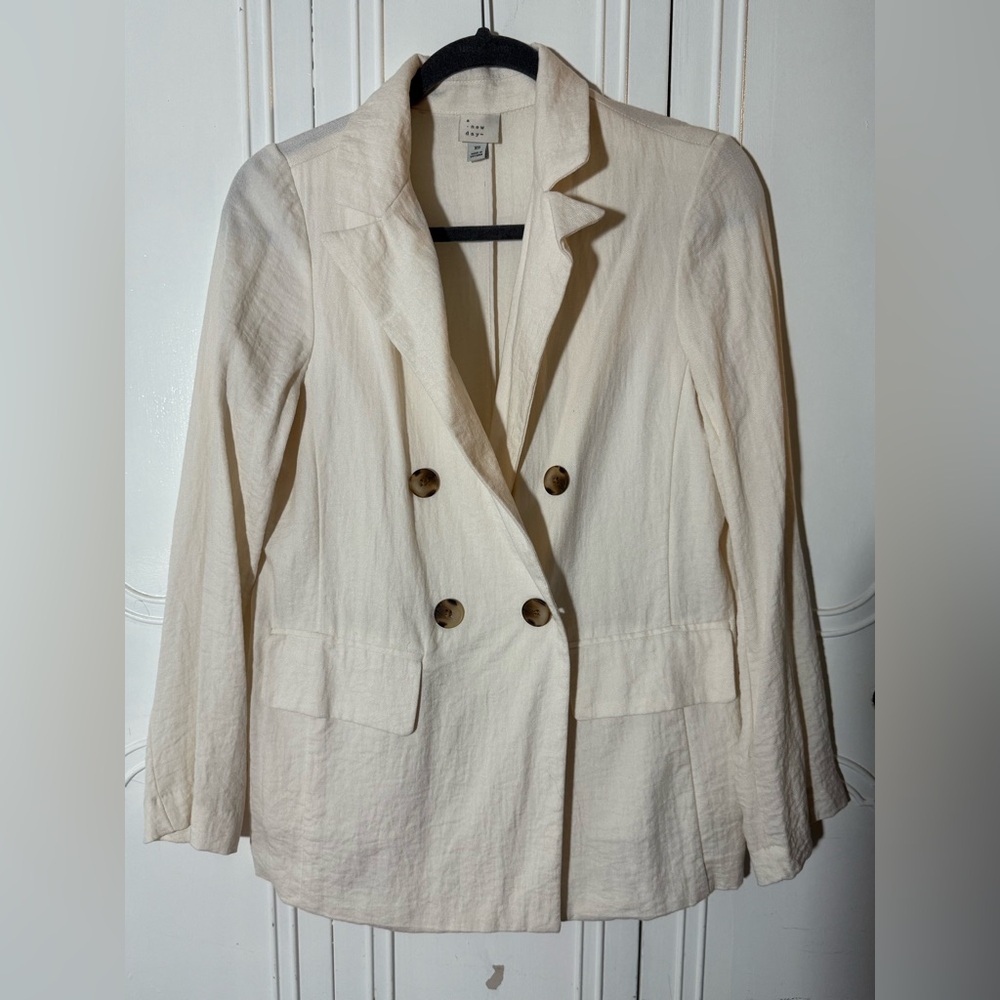A New Day Cream Double-Breasted Blazer